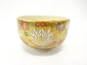 九谷焼　正峯造　金彩色絵　花尽くし　茶碗